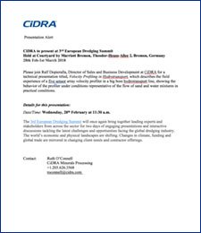 CiDRA to Present at 3rd European Dredging Summit